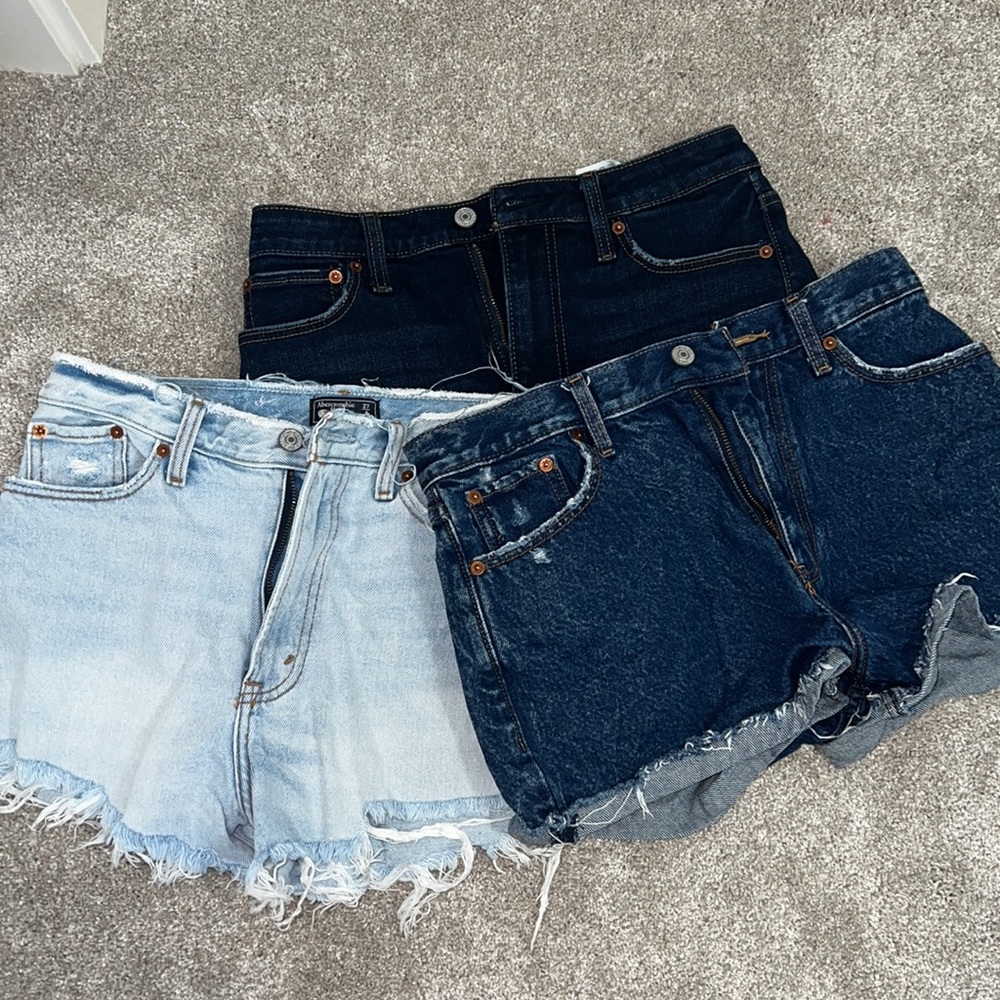 Bundle of 3 Denim Abercrombie & Fitch High Rise Shorts